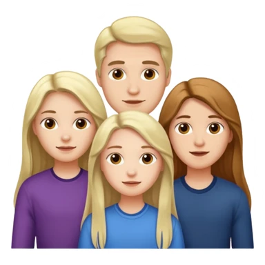 three friends, a man and two girls with long hair sticker