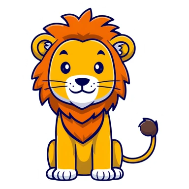 naughty lion looking sideways with mischievous expression sticker