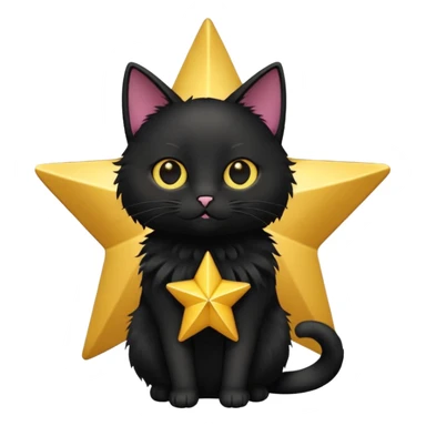 A black cat inside of a star ⭐️ 🐱 sticker