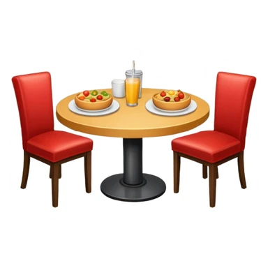 two tables with food on top, restaurant interior sticker