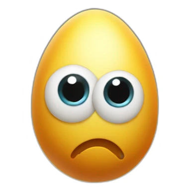 egg with two eyes, two arms, and two legs and a very larg circular mouth hole sticker