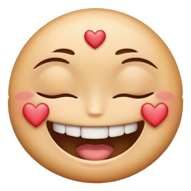 emoji smiling with grills and blushing with closed eyes and hearts around it sticker