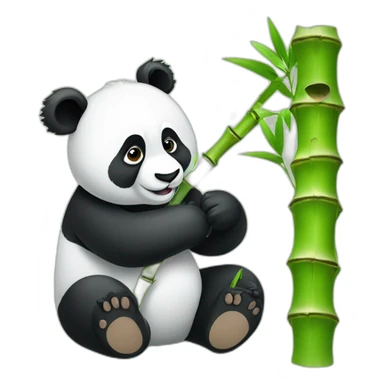 panda with bamboo sticker