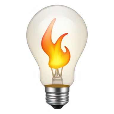 light bulb with fire sticker