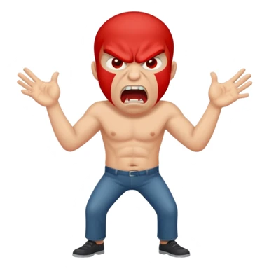 rude man screaming, full body sticker