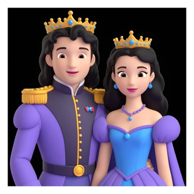 prince and princess disny dress close up photo in castle sticker