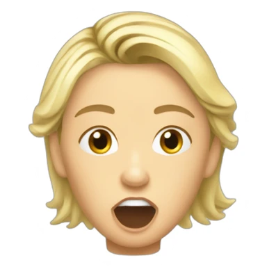 Marine lepen open her mouth onside view sticker