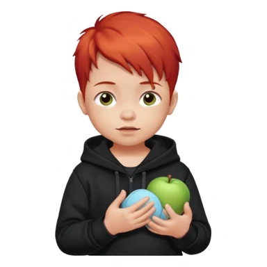 baby with red hair and black hoodie sticker