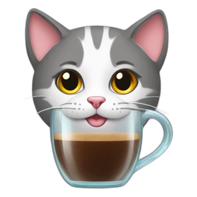 A Tamil cat drinking filter coffee sticker