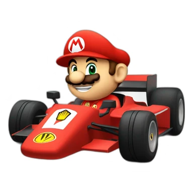 mario as ferrari formula one driver sticker