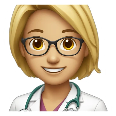young female doctor smiling sticker