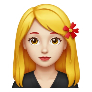 kırmızı toka takan kadın, sarı saçlı sticker