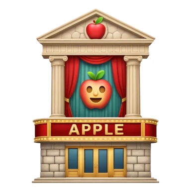 theater building, apple style emoji sticker