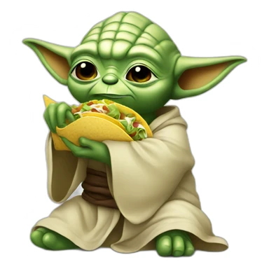 Yoda eating a tacos sticker