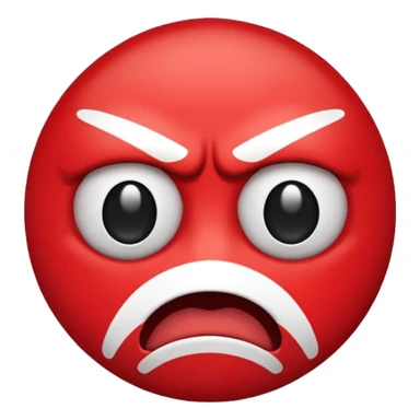 an angry Swiss flag with clenched eyes and mouth, simple emoji style sticker