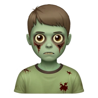 Garoto zumbi com camisa alternativa cabelo castanho quase tijelinha mas não tijelinha sticker