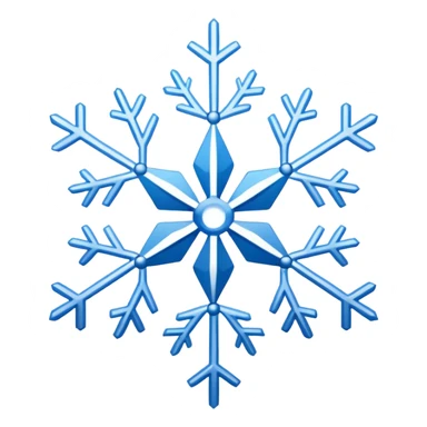 white snowflake with blue snowflake sticker