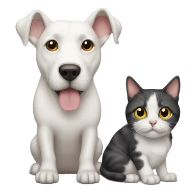 Dog and cat combined from each end sticker