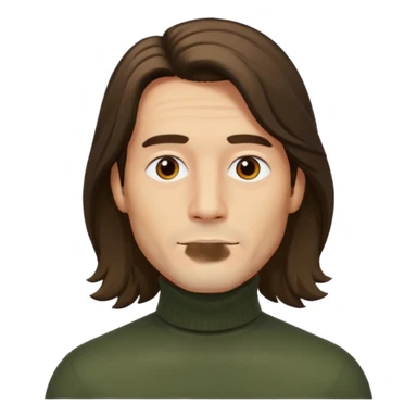 long haired man in turtle neck sticker
