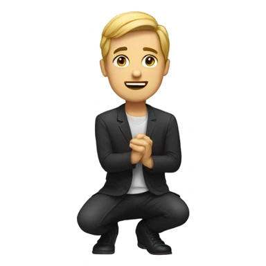 man on one knee sticker