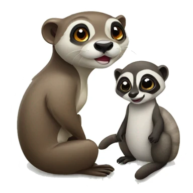 Otter and lemur sticker