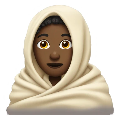 Black person wrapped in a cream cozy blanket  sticker