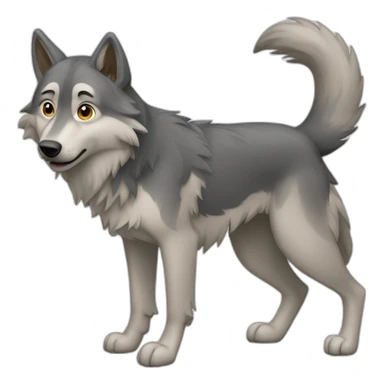 Loup sur chien sticker