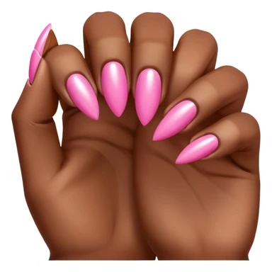 Pink acrylic nails on brown skin sticker