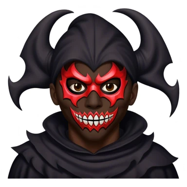dark skinned black man wearing scary mask sticker