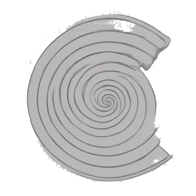 pencil drawing of a spiral, simple, linear, ancient sticker