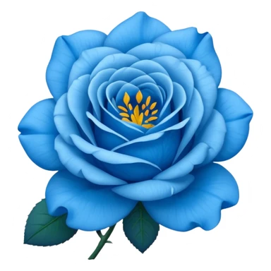 rose shape flower, no stem, now make it a vibrant blue color sticker