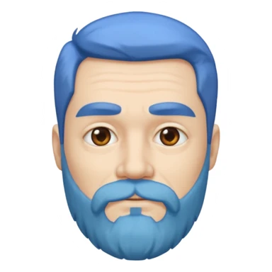 Middle-age, male, white skin, blue hair and blue beard sticker
