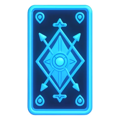 neon blue tarot card emoji with glowing effect sticker