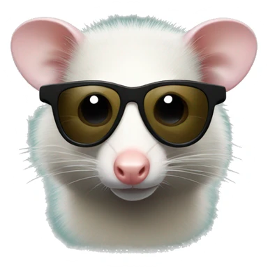 opossum with sunglasses looking slightly to his right sticker
