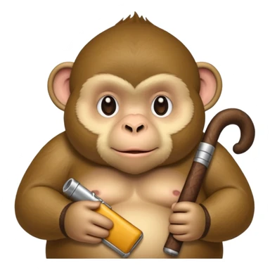 Fat monkey holding a cuerno de chivo  sticker