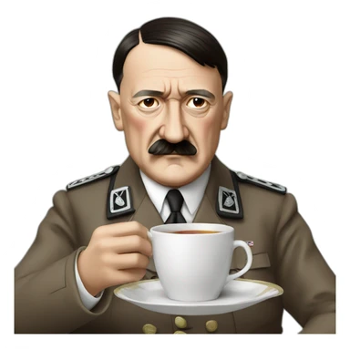 adolf hitler enjoying tea sticker