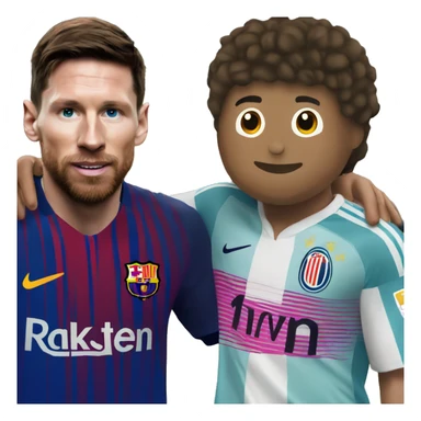 Leo Messi avec mbappe sur un âne  sticker