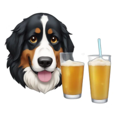 bernese dog drinking PLANTEUR sticker
