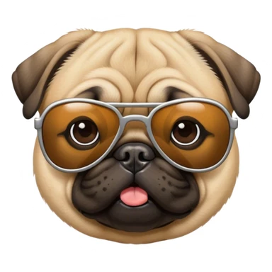 Pug dog wearing sunglasses  sticker
