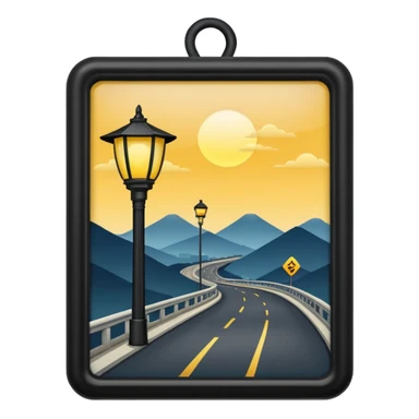 chinese streetlight, with highway sticker