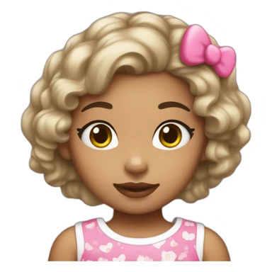 Lightskin girl wearing a hello kitty dress sticker