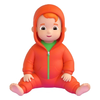 baby Jack Jack from The Incredibles with orange hair in red onesie sticker