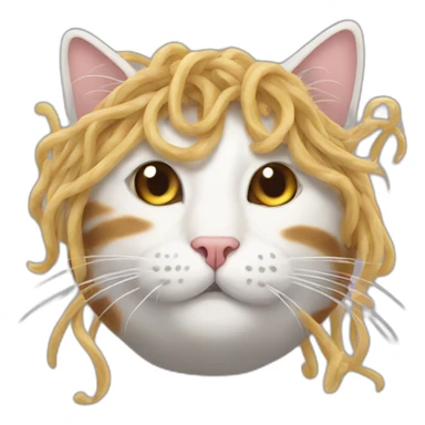 a cat with noodleshair sticker