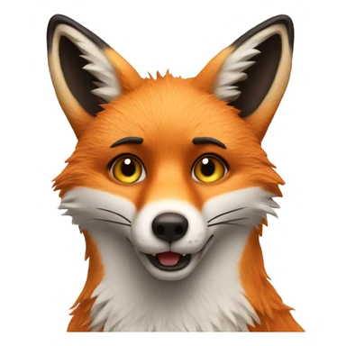 Fox with a ha sticker