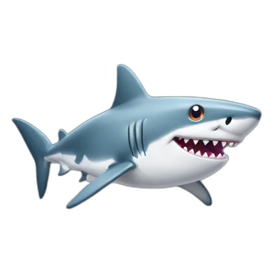 cartoon shark standing with a camo cap on its head sticker