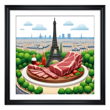  paris art city SPAM meat sculpture arty landscape  sticker
