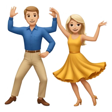 White Man and white woman dancing white sticker
