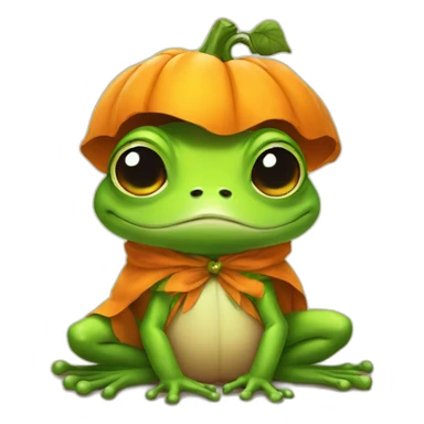 chibi frog dressed like pumpkin sticker