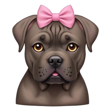 cane corso dog with pink bow sticker