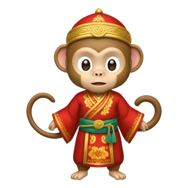 asian tradationals clothe monkey sticker